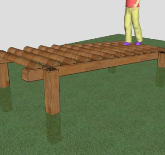 儿童游乐场平衡梯SU模型下载_sketchup草图大师SKP模型