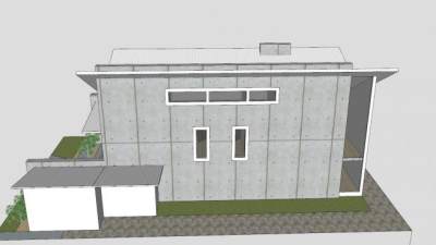 现代住宅别墅户外建筑SU模型下载_sketchup草图大师SKP模型