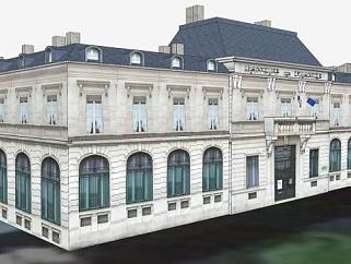 法国兴业银行办公建筑SU模型下载_sketchup草图大师SKP模型