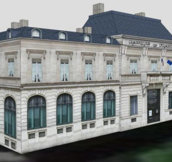 法国兴业银行办公建筑SU模型下载_sketchup草图大师SKP模型