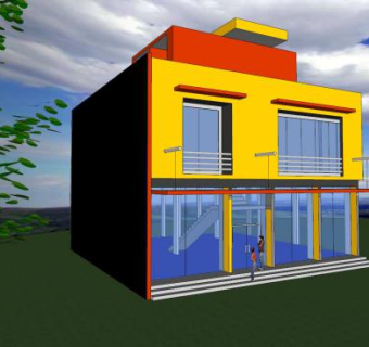 双层别墅建筑SU模型下载_sketchup草图大师SKP模型