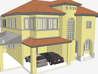 家庭住宅房子SU模型下载_sketchup草图大师SKP模型