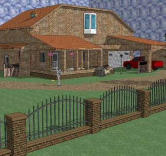 花园住宅大房子SU模型下载_sketchup草图大师SKP模型