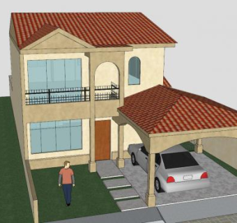 大卫住宅别墅SU模型下载_sketchup草图大师SKP模型
