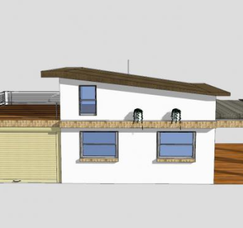 海滨现代别墅建筑SU模型下载_sketchup草图大师SKP模型