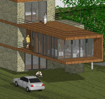 避暑别墅房子装修SU模型下载_sketchup草图大师SKP模型