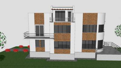 布加勒斯特别墅房子SU模型下载_sketchup草图大师SKP模型