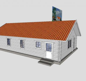 瑞典木屋建筑SU模型下载_sketchup草图大师SKP模型