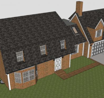 荷兰殖民别墅建筑SU模型下载_sketchup草图大师SKP模型