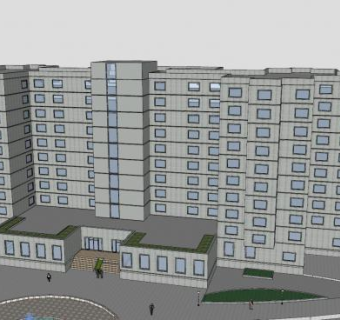 酒店工程项目建筑SU模型下载_sketchup草图大师SKP模型