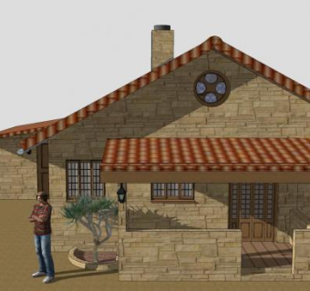 芬兰奇宅邸石屋建筑SU模型下载_sketchup草图大师SKP模型