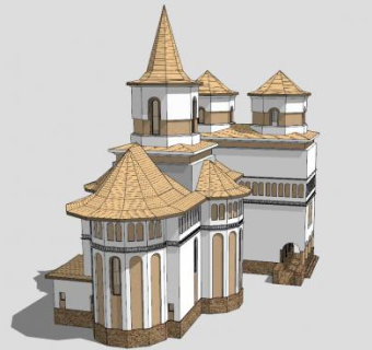 罗马尼亚别墅建筑SU模型下载_sketchup草图大师SKP模型