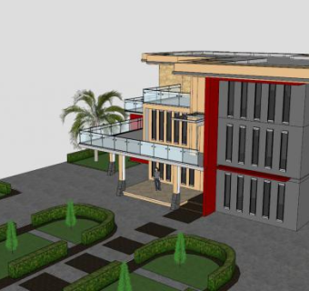 当代现代别墅房子SU模型下载_sketchup草图大师SKP模型