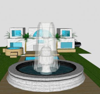 巨大豪宅住宅别墅SU模型下载_sketchup草图大师SKP模型