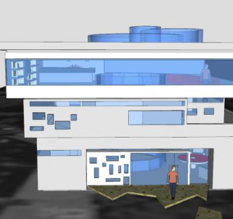 现代户外房子别墅SU模型下载_sketchup草图大师SKP模型