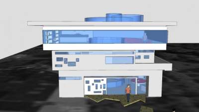 现代户外房子别墅SU模型下载_sketchup草图大师SKP模型