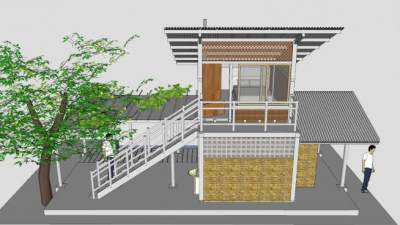 飞地区别墅住宿处SU模型下载_sketchup草图大师SKP模型