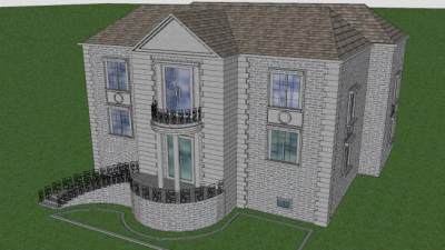 现代大厦别墅建筑SU模型下载_sketchup草图大师SKP模型