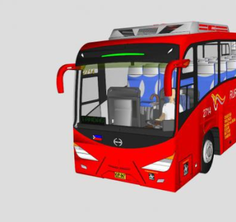 公共汽车大巴快吧直达SU模型_su模型下载 草图大师模型_SKP模型