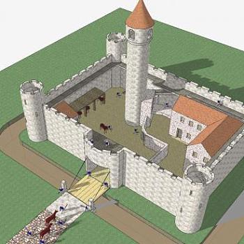 城堡别墅建筑SU模型下载_sketchup草图大师SKP模型