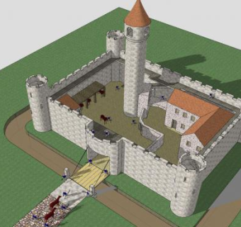 城堡别墅建筑SU模型下载_sketchup草图大师SKP模型