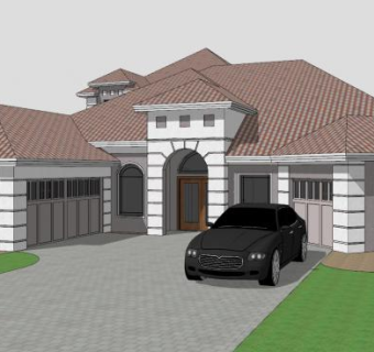 多层大厦住宅建筑SU模型下载_sketchup草图大师SKP模型