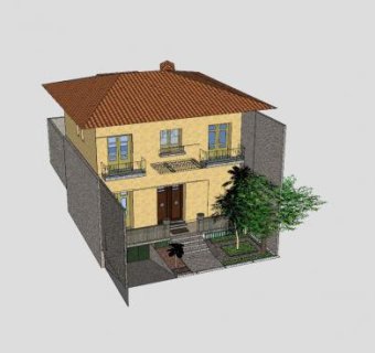 房子别墅现代建筑SU模型下载_sketchup草图大师SKP模型