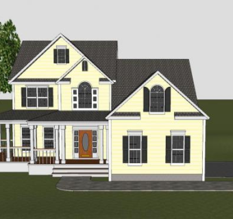 经典乡村别墅建筑SU模型下载_sketchup草图大师SKP模型