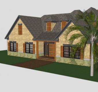 乡村房子别墅建筑SU模型下载_sketchup草图大师SKP模型