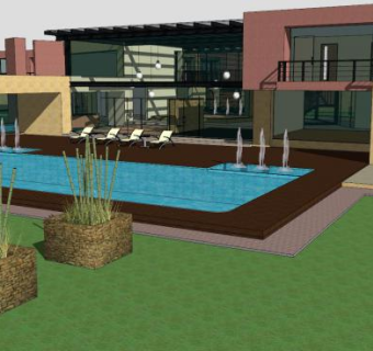 现代化别墅住宅建筑SU模型下载_sketchup草图大师SKP模型