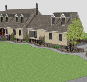 牧场别墅建筑SU模型下载_sketchup草图大师SKP模型