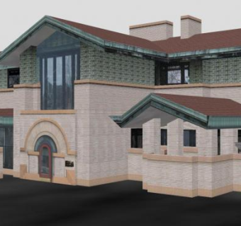 现代户外住宅别墅建筑SU模型下载_sketchup草图大师SKP模型