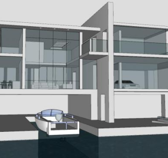 现代别墅海滨建筑SU模型下载_sketchup草图大师SKP模型