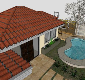 别墅建筑小房子SU模型下载_sketchup草图大师SKP模型