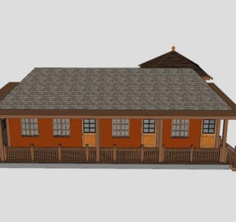 金盛绿园木屋建筑SU模型下载_sketchup草图大师SKP模型