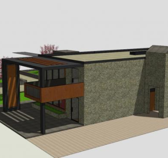 现代建筑住宅别墅SU模型下载_sketchup草图大师SKP模型