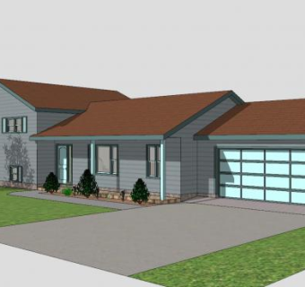 现代房子建筑住宅SU模型下载_sketchup草图大师SKP模型