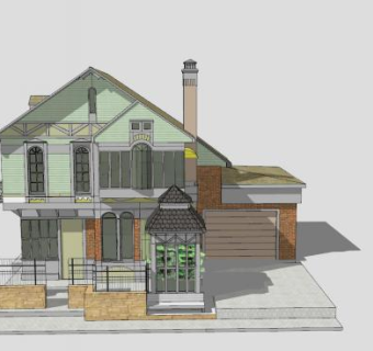 德国别墅建筑SU模型下载_sketchup草图大师SKP模型