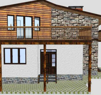 两层住宅别墅SU模型下载_sketchup草图大师SKP模型