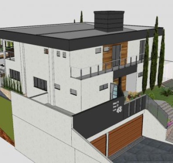 玛西娅别墅建筑SU模型下载_sketchup草图大师SKP模型
