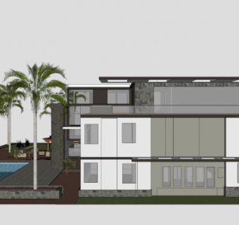 现代住宅大厦户外建筑SU模型下载_sketchup草图大师SKP模型