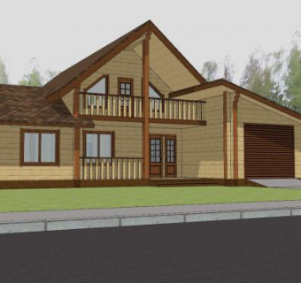 拓尔思木屋建筑SU模型下载_sketchup草图大师SKP模型