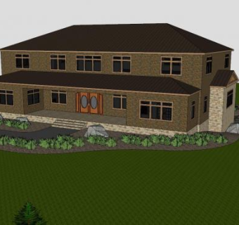 豪华房子建筑SU模型下载_sketchup草图大师SKP模型