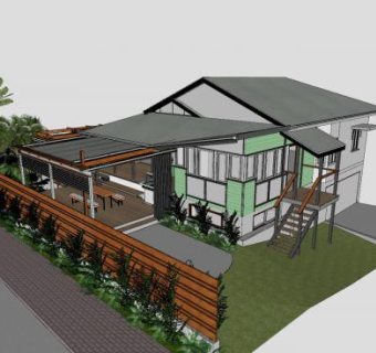 公寓别墅现代建筑SU模型下载_sketchup草图大师SKP模型