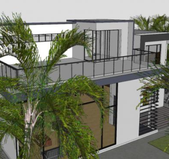 别墅住宅建筑房子SU模型下载_sketchup草图大师SKP模型