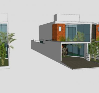现代风格别墅群SU模型下载_sketchup草图大师SKP模型