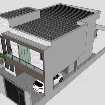 全现代住宅建筑SU模型下载_sketchup草图大师SKP模型