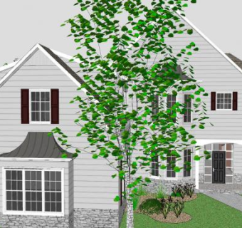 欧式风格别墅房子SU模型下载_sketchup草图大师SKP模型