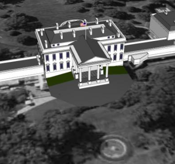 别墅建筑白宫SU模型下载_sketchup草图大师SKP模型