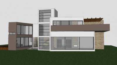 海滨住宅别墅建筑SU模型下载_sketchup草图大师SKP模型